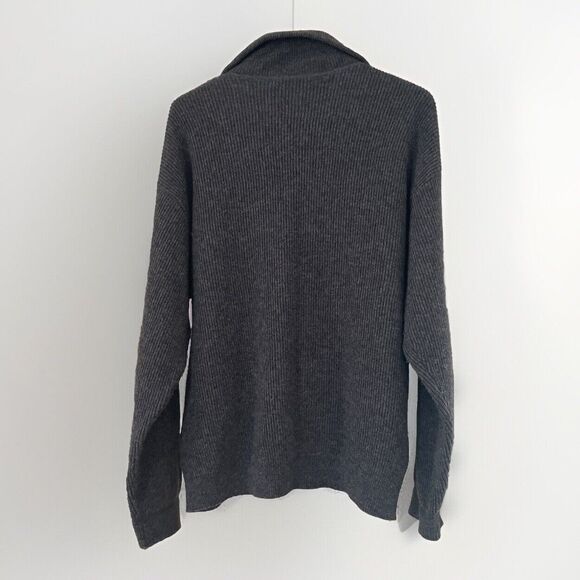 Vintage T Hopper’s Sweater M‎ Wool Blend Gray Full Zip Fishermans Made In France - Picture 2 of 6